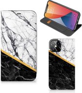 GSM Hoesje iPhone 12 Pro Max Mobiel Case Marble White Black