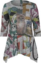 Paprika Dames Warme tuniek bedrukt met katten - T-shirt - Maat 50