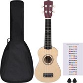 Ukuleleset met tas voor kinderen sopraan 21'' lichthoutkleurig