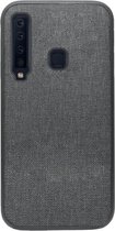 ADEL Siliconen Back Cover Softcase Hoesje Geschikt voor Samsung Galaxy A9 (2018) - Stoffen Design Grijs