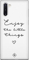 Samsung Note 10 hoesje siliconen - Enjoy life | Samsung Galaxy Note 10 case | zwart | TPU backcover transparant