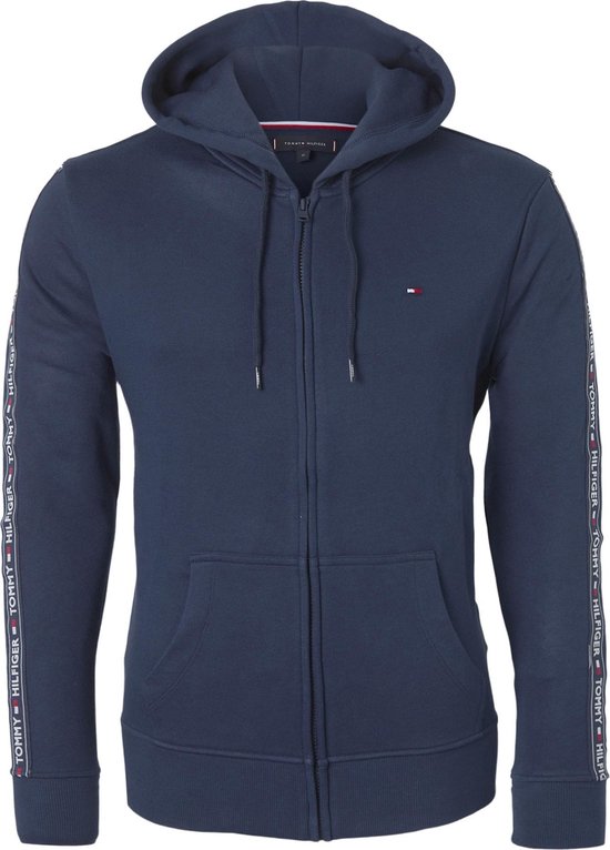 Tommy Hilfiger hoodie jacket - sweatvest middeldik - blauw - Maat: XL | bol.com