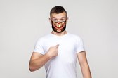 BEE SEEN | Smiling Face |  Carnaval Masker | Carnaval mondkapjes | Carnaval mondmaskers | wasbaar | niet medisch mondmasker | grappige mondkapjes | volwassenen