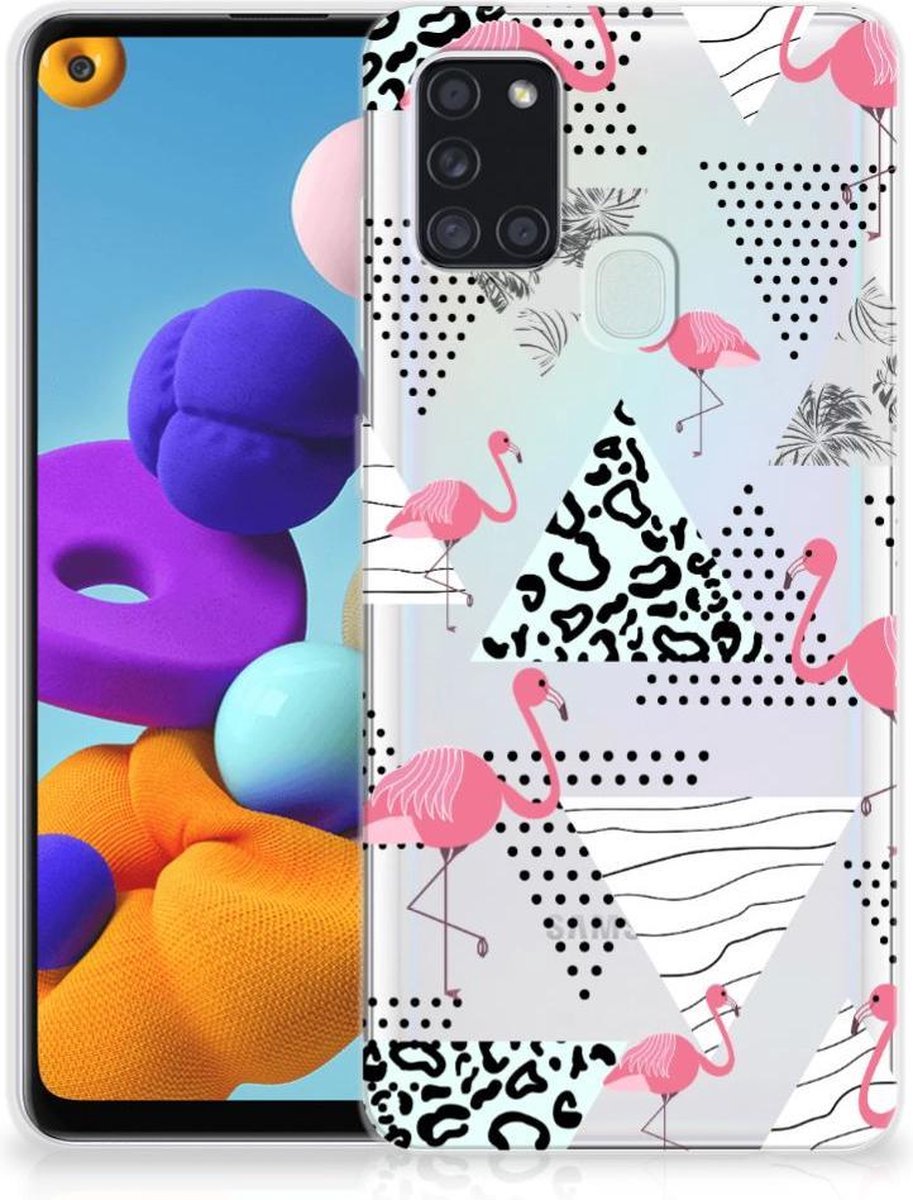 Samsung Galaxy A21s TPU Hoesje Flamingo Triangle