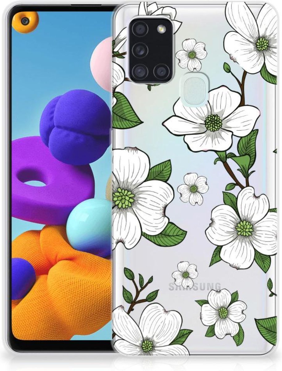 Back Cover voor Samsung Galaxy A21s TPU Case Dogwood Flowers