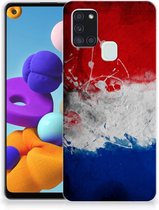 Telefoon Hoesje Geschikt voor Samsung Galaxy A21s Mobiel Case Nederlandse Vlag