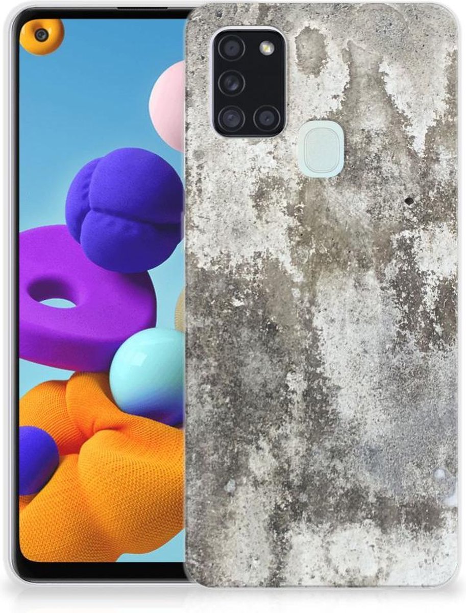 Samsung Galaxy A21s TPU Siliconen Hoesje Beton Print