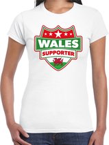 Wales supporter schild t-shirt wit voor dames - Wales landen t-shirt / kleding - EK / WK / Olympische spelen outfit XL