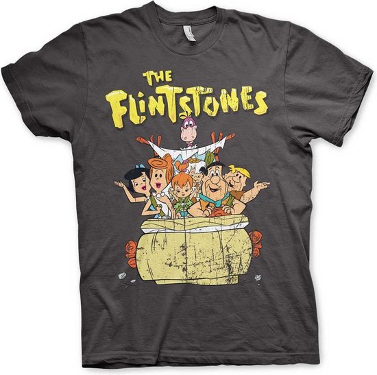 The Flintstones Heren Tshirt -L- The Flintstones Grijs