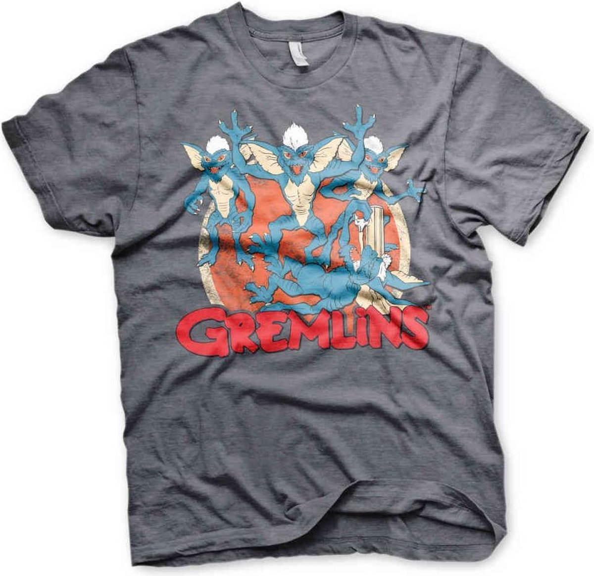 Gremlins Heren Tshirt -M- Group Grijs