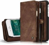 CaseMe - Hoesje geschikt voor iPhone 7/8/SE 2020 - 2 in 1 Wallet Book Case - Bruin