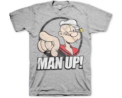 Popeye - Man Up! Heren T-shirt - XL - Grijs