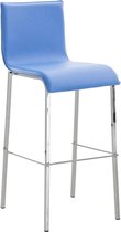 Clp Avola Barkruk - Chroom - Kunstleer - Blauw