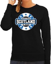 Have fear Scotland is here sweater met sterren embleem in de kleuren van de Schotse vlag - zwart - dames - Schotland supporter / Schots elftal fan trui / EK / WK / kleding XS