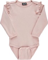 Me Too - baby  romper - rib - lange mouwen - roesjes - roze - Maat 68