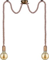 LED Hanglamp - Hangverlichting - Trion Robin - E27 Fitting - 2-lichts - Rond - Oud Brons - Aluminium - BES LED