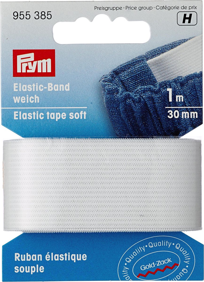 Band-Elastiek - Wit - 1 meter - 30 mm breed