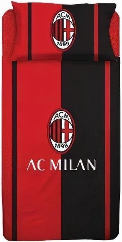 AC Milan Dekbedovertrek - Eenpersoons - 140 x 200 cm - Rood | bol.com