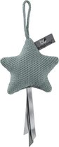 Baby's Only Gebreide decoratie hanger ster Robust - Decoratieve accessoires - Stonegreen - Met ophanglusje