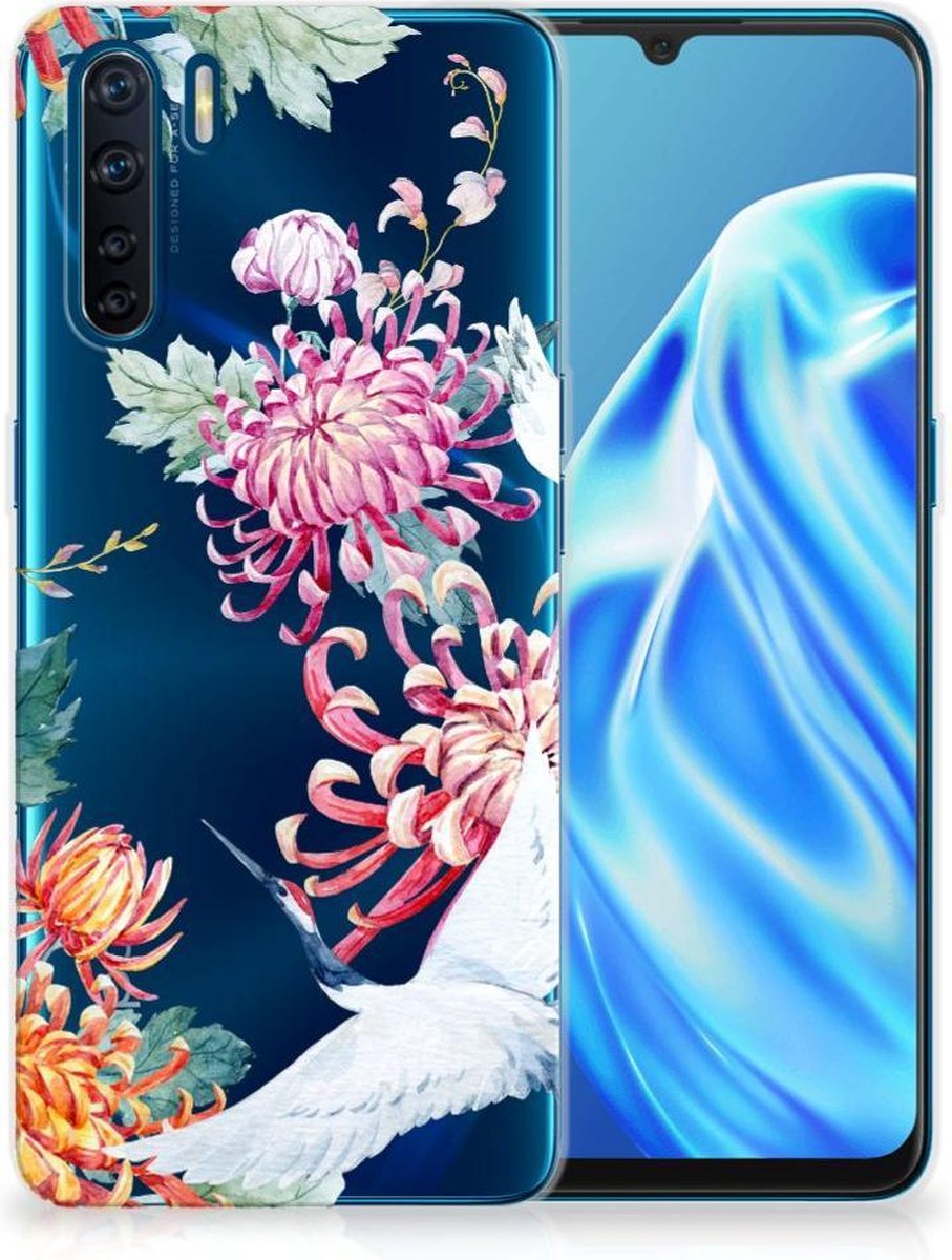 OPPO A91 TPU Hoesje Bird Flowers