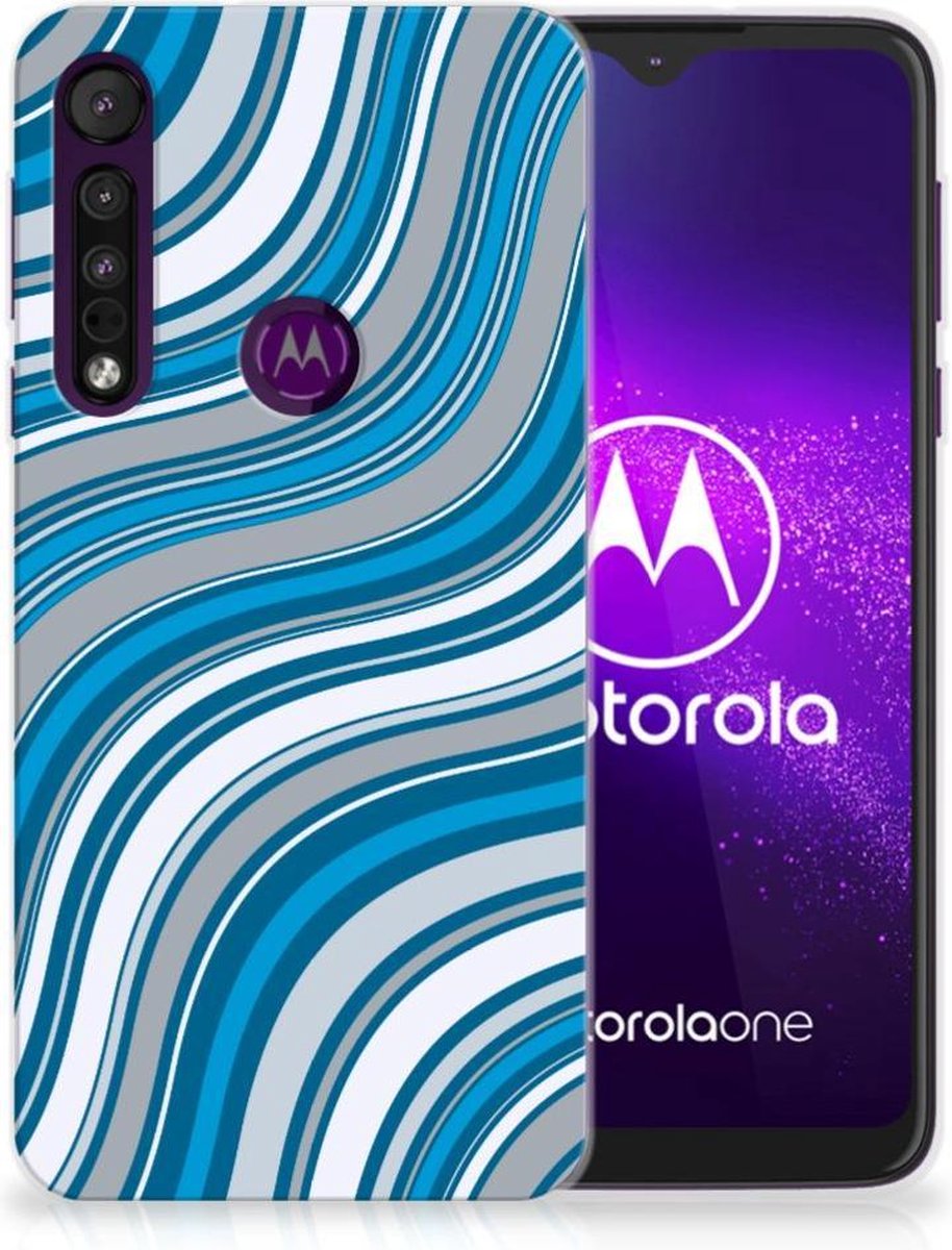 Motorola One Macro TPU bumper Waves Blue