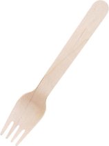 100x Houten bestek vork 16cm - Fiesta Green - 100% biologische afbreekbare houten vorken