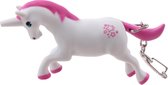 Tesoro Sleutelhanger Met Licht En Geluid Eenhoorn Roze/wit 5 Cm