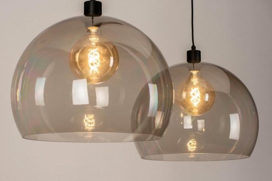 Brandewijn Partina City Peer Lumidora Hanglamp 30857 - 2 Lichts - E27 - Zwart - Grijs - Kunststof | bol .com