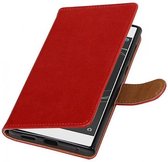 Bookwallet lederlook hoes Sony Xperia L1 rood