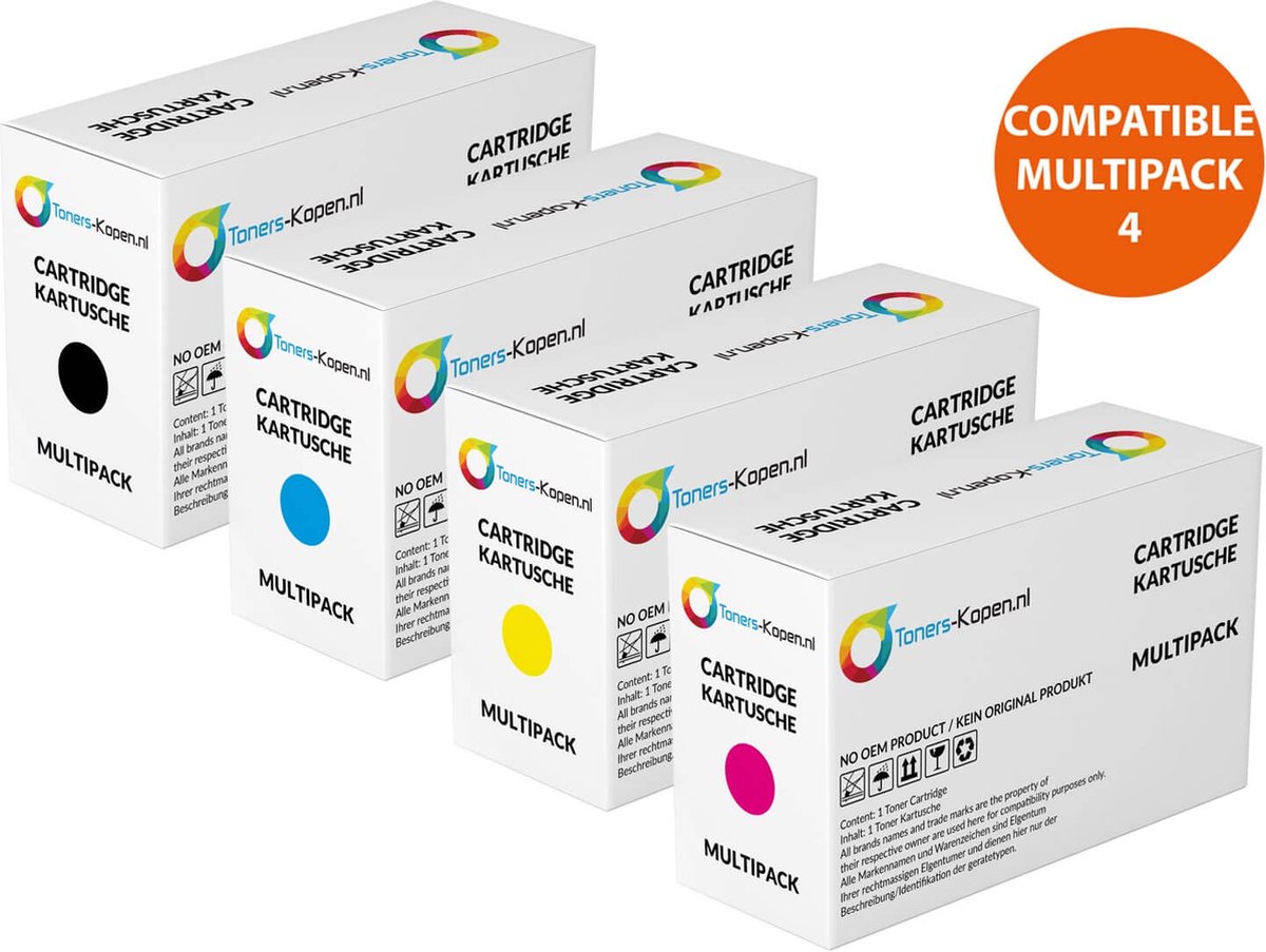 Canon 1254C002 / 1251C002 - Toner Multipack 4-delig - 1x Zwart, 1x Cyaan, 1x Magenta, 1x Geel - Huismerk Compatible - Geschikt voor Canon i-Sensys LBP-650 Series Canon i-Sensys LBP-653cdw Canon i-Sensys LBP-654cdw Canon i-Sensys LBP-654cx