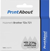 PrintAbout huismerk Tape TZe-721 Zwart op groen (9 mm) geschikt voor Brother