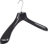 De Kledinghanger Gigant - 100 x Mantel / kostuumhanger kunststof zwart met schouderverbreding, 45 cm