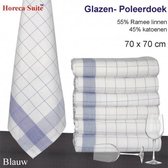 Glazendoek / Poleerdoek - Blauw - 70x70cm - (per 6 stuks)  - Leverbaar in: 70x70