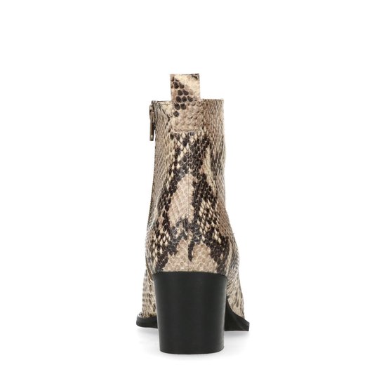 | Manfield Dames Beige snakeskin enkellaarsjes Beige snakeskin enkellaarsjes met hak Dames | MANFIELD