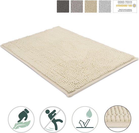 Beautissu Badmat Antislip 120x70cm Beaumare WR - Douchemat Creme Badmat