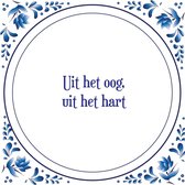 Tegel met spreuk |Spreuktegels | Wanddecoratie | Uit het oog, uit het hart