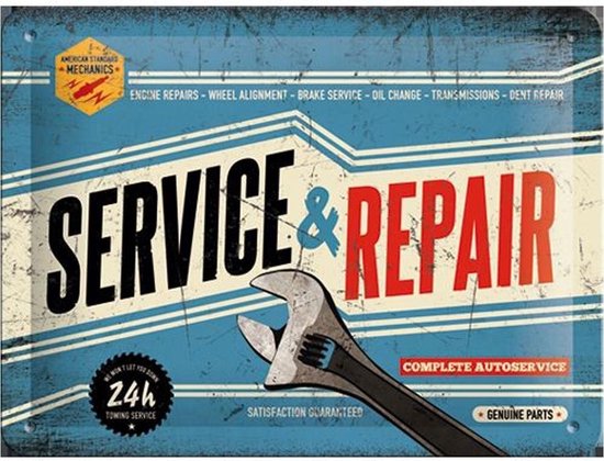 Metalen wandplaat - 3-D- Service & Repair