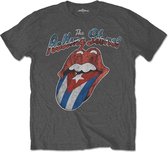 Rolling Stones Heren Tshirt -L- Rocks Off Cuba Grijs