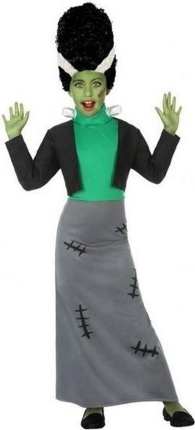 Halloween Frankenstein verkleed kostuum voor meisjes - Bruid van Frankenstein - Halloween thema - Carnavalskleding 140 (10-12 jaar)
