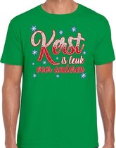 Fout Kerst shirt / t-shirt - kerst is leuk voor anderen - groen - heren - kerstkleding / kerst outfit L (52)