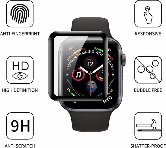 Tempered Glass Screenprotector Geschikt voor Apple Watch - Merkloos