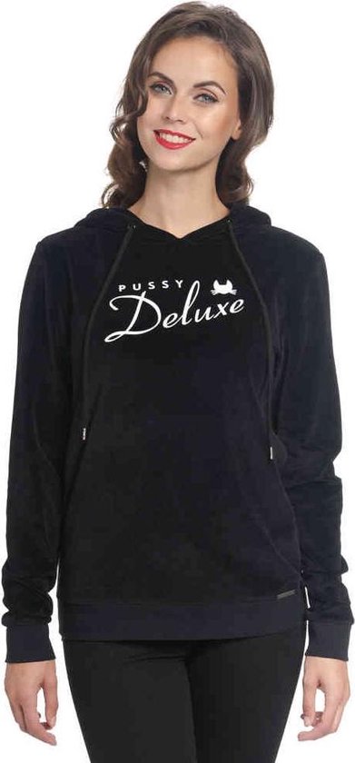 Pussy Deluxe - Classic Fluffy Hoodie/trui - S - Zwart