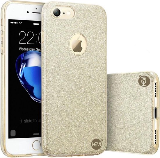 Apple iPhone 7 Plus 8 Plus Gouden Switch Glitter hoesje Anti