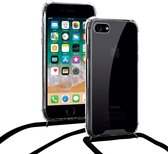 Shock hoesje met zwart koord geschikt voor Apple iPhone 7 / 8 + gratis glazen Screenprotector