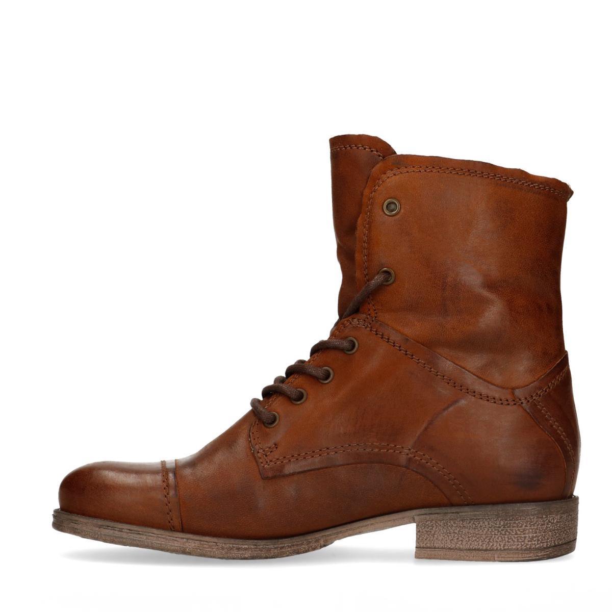 Sacha - Dames - Combat boots bruin met imitatiebont - Maat 38 | bol.com