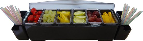 Bar Professional Ingrediëntenbak Tools 58 x 17 cm - 10-vaks Kunststof