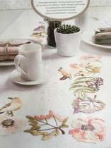 Voorbedrukte loper vogels en bloemen in platsteek van Rico 68292.52.12 om te borduren 45x100cm