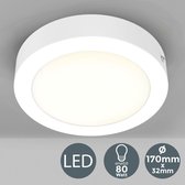 B.K.Licht - LED Plafondlamp - witte opbouwspot - Ø17cm - keukenverlichting - met 1 lichtpunt - 3.000K - 900Lm - 12W