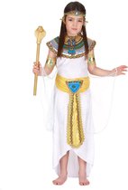 LUCIDA - Wit en goudkleurig Egyptisch kostuum voor meisjes - M 122/128 (7-9 jaar)
