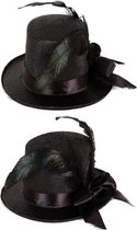 Midi hoge hoed glitter + deco zwart